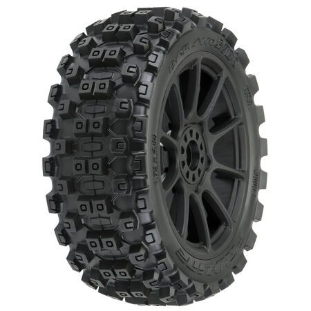 PRO906721 Pro-Line Racing Badlands MX M2 1/8 MTD Mach 10 Black Wheels F/R