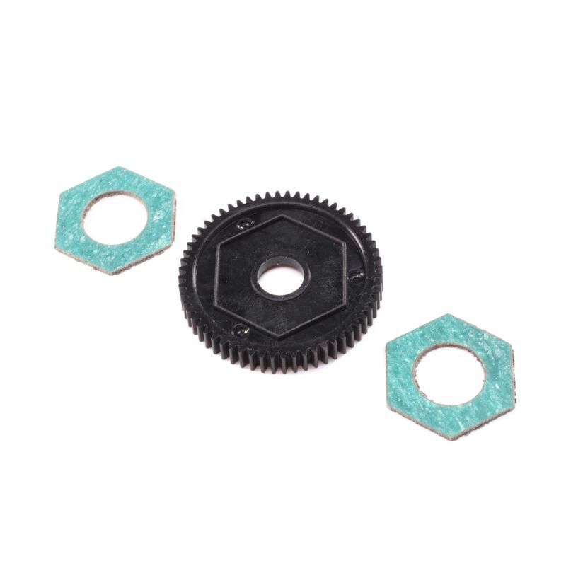 LOS212016 Losi Spur Gear w/ Slipper Pads, 60T, 0.5M: Mini-T 2.0