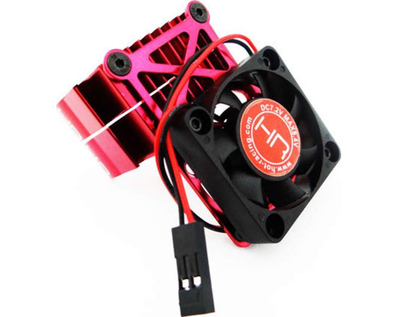 HRAMH550TE02 Hot Racing Clip-On Two-Piece Motor Heat Sink w/ Fan, Red