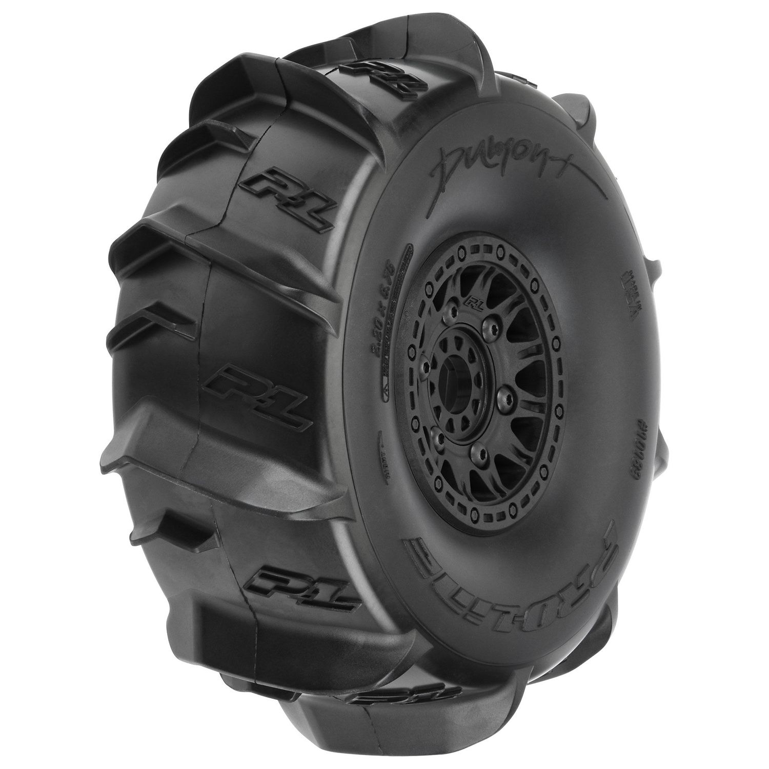 PRO1018911 Pro-Line 1/7 Dumont Sand/Snow F/R Tires MTD 17mm Black Raid (2): Mojave/UDR