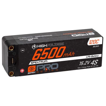 SPMX64S120HT Spektrum 15.2V 6500mAh 4S 120C Smart Pro Race Hardcase HV-LiPo Battery: Tubes, 5mm SPMX64S120HT Spektrum 15.2V 6500mAh 4S 120C Smart Pro Race Hardcase HV-LiPo Battery: Tubes, 5mm