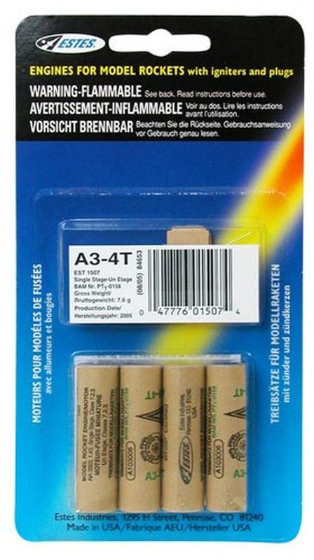 EST1507 A3-4T Model Rocket Engines (4pk)