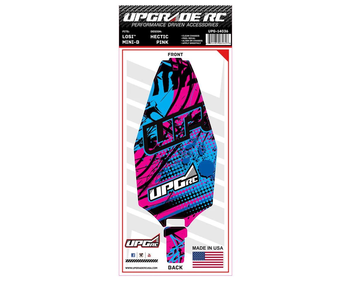 UPG-14036 UpGrade RC Chassis Protector for Losi™ Mini-B (Hectic Pink) (1)