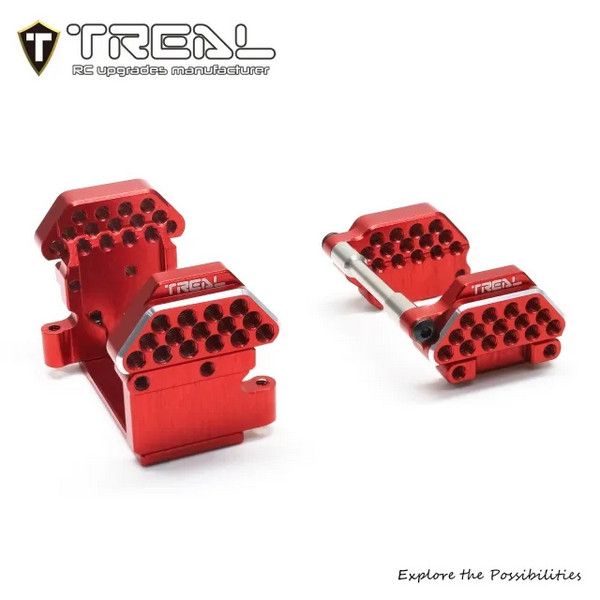 TREAL TRX-4M K10 F150 High Trail Shocks Mount Shock Towers Aluminum 7075 Upgrades for TRX4M 1/18 RC Crawler Red