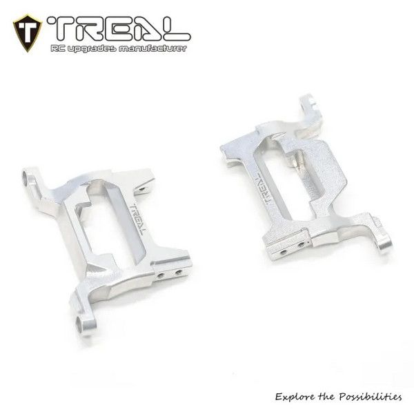 TREAL TRX-4M TRX4MT K10 High Trail Front/Rear Bumper Mounts Aluminum 7075 Upgrades for TRX4M 1/18 RC Crawler Silver