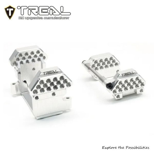 TREAL TRX-4M K10 F150 High Trail Shocks Mount Shock Towers Aluminum 7075 Upgrades for TRX4M 1/18 RC Crawler Silver
