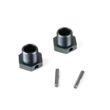 TKR9674 Tekno RC NB48 2.1 Aluminum 17mm Wheel Hub Set (Gun Metal) (2) (+1mm Offset)
