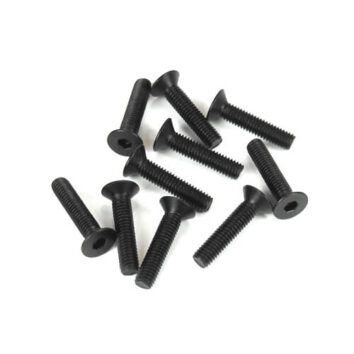 TKR1325 Tekno RC M3x14mm Flat Head Screws (black, 10pcs)