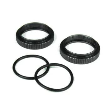 TKR6013 Tekno RC Shock Adjustment Nuts (Alum, Gun Metal Anon, 2pcs)