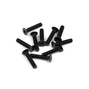 TKR1349 Tekno RC M4x20mm Flat Head Screws (black, 10pcs)