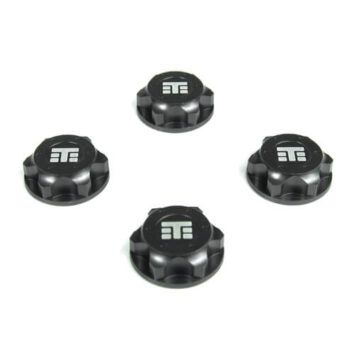 TKR5116B Tekno RC Wheel Nuts 17mm M12x1.0, T Logo Serrated, 4pc