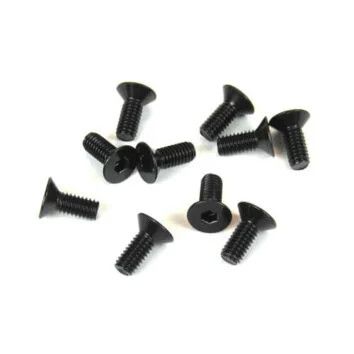 TKR1343 Tekno RC M4x10mm Flat Head Screws (black, 10pcs)
