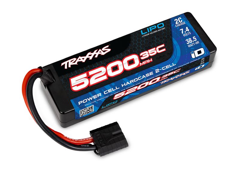 TRA2844R Traxxas 5200 mAh 7.4 Volt 2-Cell Hard Case LiPo Battery