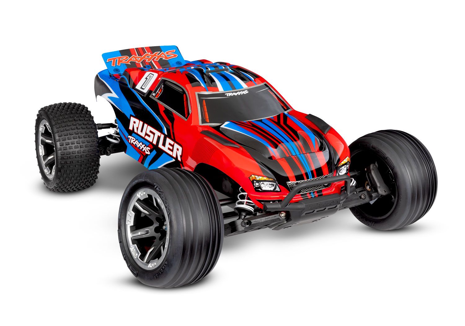 TRA37254-8 Traxxas Rustler 2WD HD w/USB-C TRA37254-8 Traxxas Rustler 2WD HD w/USB-C, Color: Red
