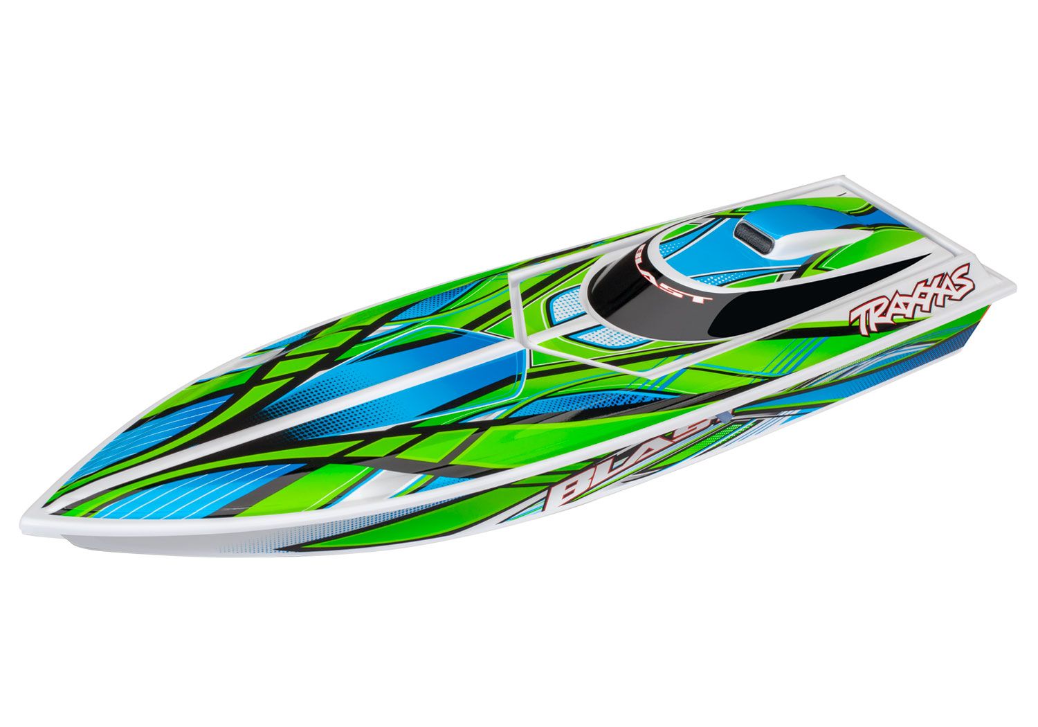 TRA38104-8 Traxxas Blast: Race Boat. RTR w/USB-C + DC Chargers, Color: Green