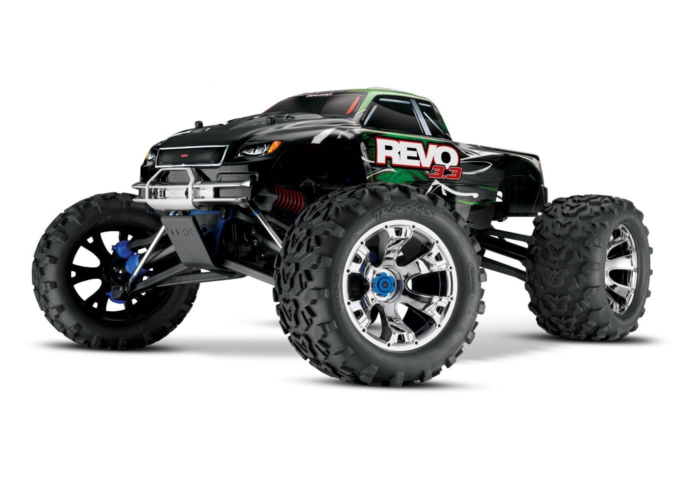 TRA53097-3 Traxxas Revo 3.3: 1/10 Scale 4WD Nitro-Powered Monster Truck (with Telemetry Sensors) with TQi 2.4Ghz Radio System, Traxxas Link Wireless Module, And Traxxas Stability Management (TSM) TRA53097-3 Traxxas Revo 3.3: 1/10 Scale 4WD Nitro-Powered Monster Truck (with Telemetry Sensors) with TQi 2.4Ghz Radio System, Traxxas Link Wireless Module, And Traxxas Stability Management (TSM), Color: Green