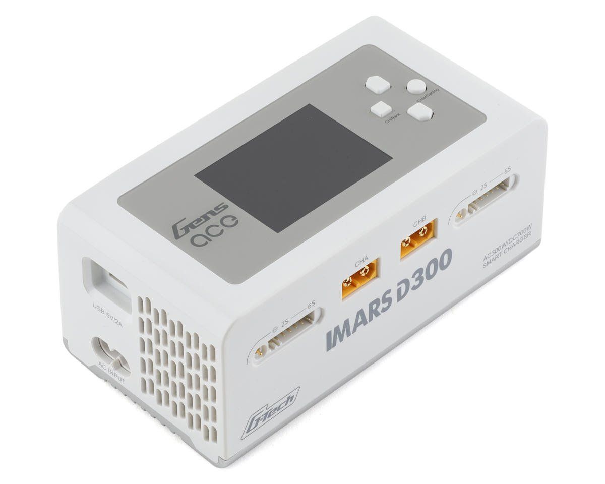 GEA300WD300-UW Gens Ace IMARS D300 G-Tech Channel AC/DC 300W/700W RC Battery Charger-US White GEA300WD300-UW Gens Ace IMARS D300 G-Tech Channel AC/DC 300W/700W RC Battery Charger-US White