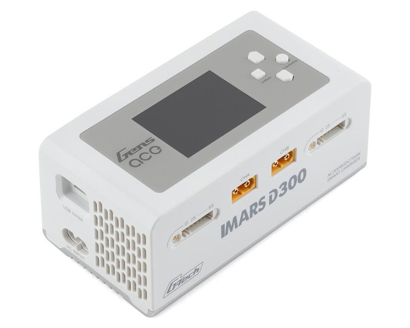 GEA300WD300-UW Gens Ace IMARS D300 G-Tech Channel AC/DC 300W/700W RC Battery Charger-US White