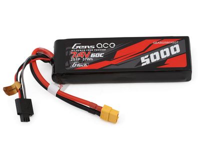 GEA502S60X6GT Gens Ace G-Tech 5000mAh 7.4V 60C 2S1P Short-Size Lipo Battery Pack with XT60 Plug GEA502S60X6GT Gens Ace G-Tech 5000mAh 7.4V 60C 2S1P Short-Size Lipo Battery Pack with XT60 Plug