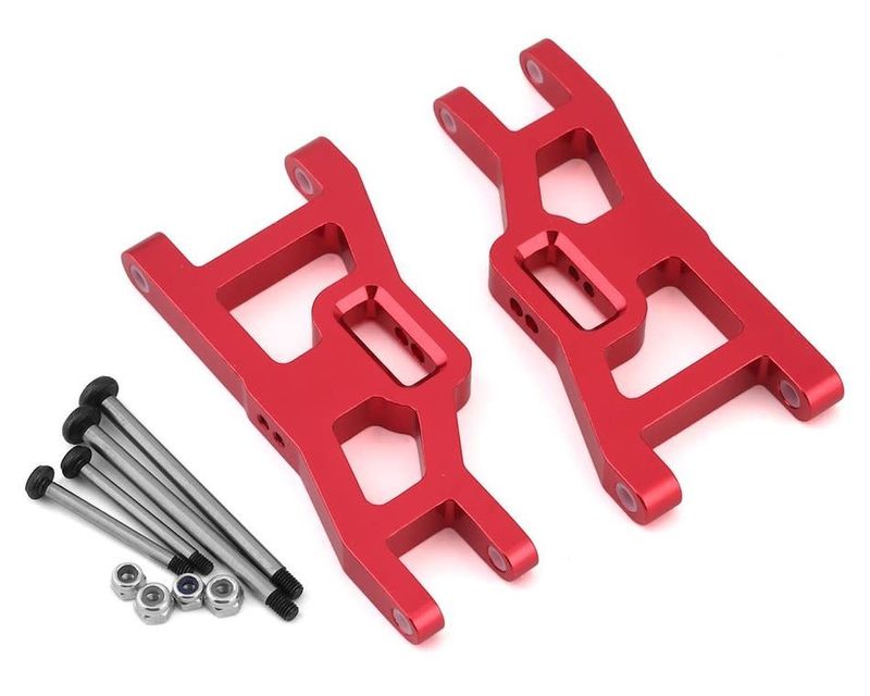 SPTST3631XR ST Racing Concepts Red Heavy Duty Front Suspension Arms Kit w/ Lock-Nut Hinge-Pins, for Traxxas Rustler/Stampede (Red)