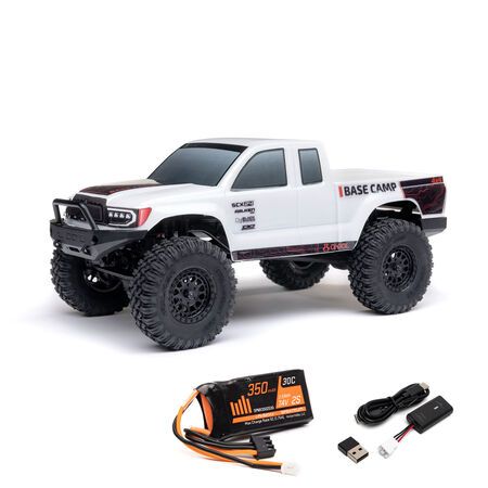 AXI-1219 1/24 SCX24 Base Camp 4WD Rock Crawler Brushed RTR with Battery & Charger, Color: White