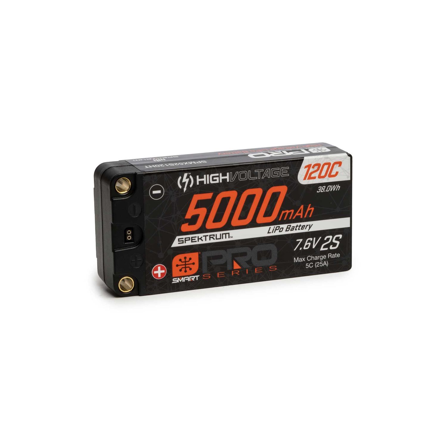SPMX52S120HT Spektrum 7.6V 5000mAh 2S 120C Smart Pro Race Shorty Hardcase LiHV Battery: Tubes, 5mm