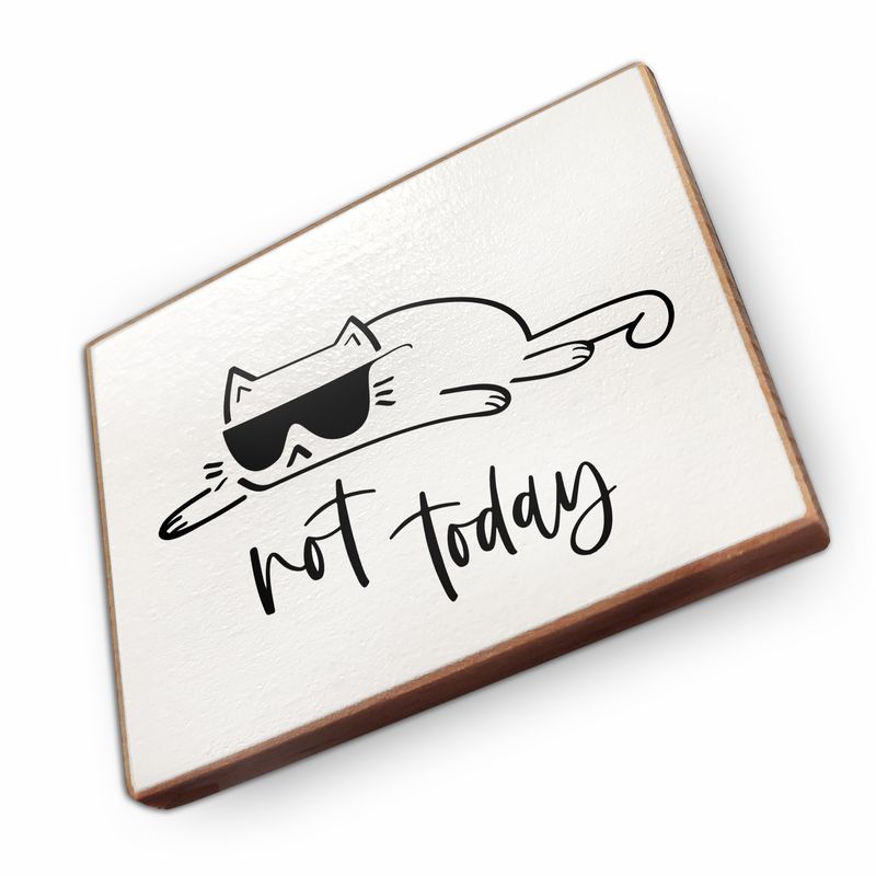 Kühlschrankmagnet aus Buchenholz - Not today