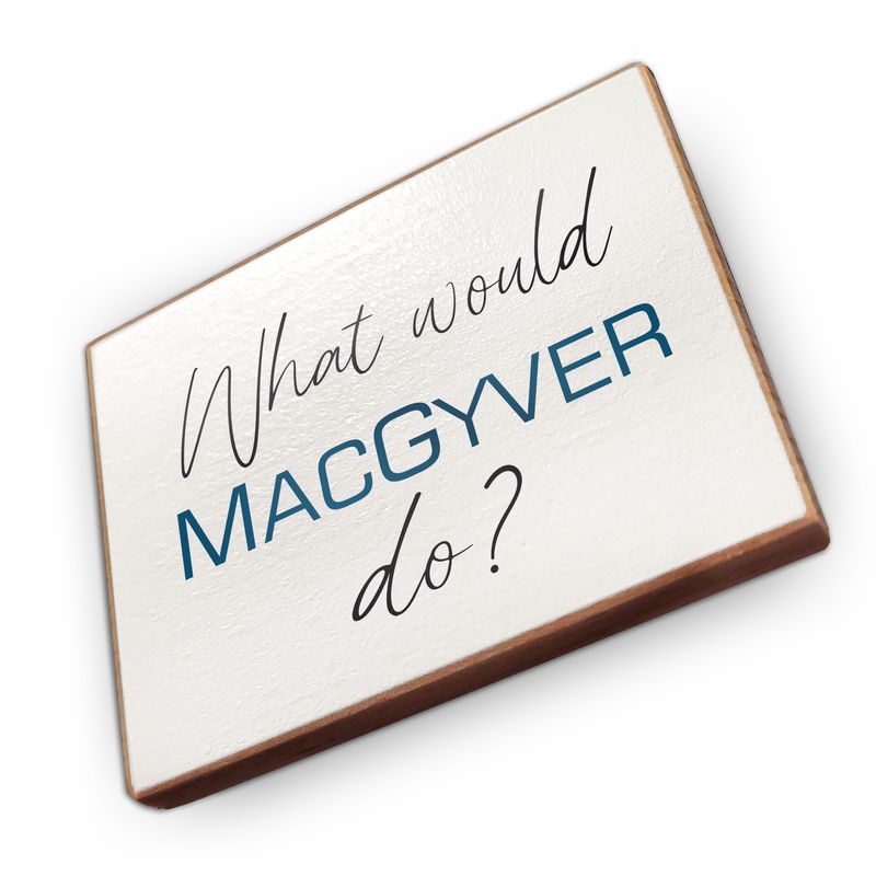 Kühlschrankmagnet aus Buchenholz - What would mcgyver do