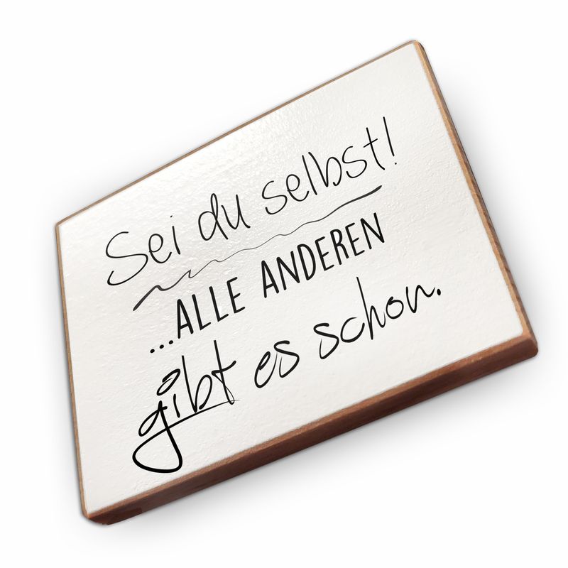 Kühlschrankmagnet aus Buchenholz - Sei du selbst