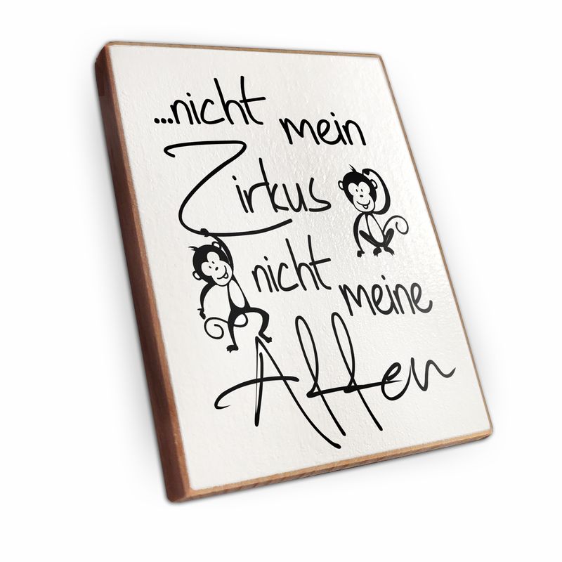 Kühlschrankmagnet aus Buchenholz - Nicht mein zirkus