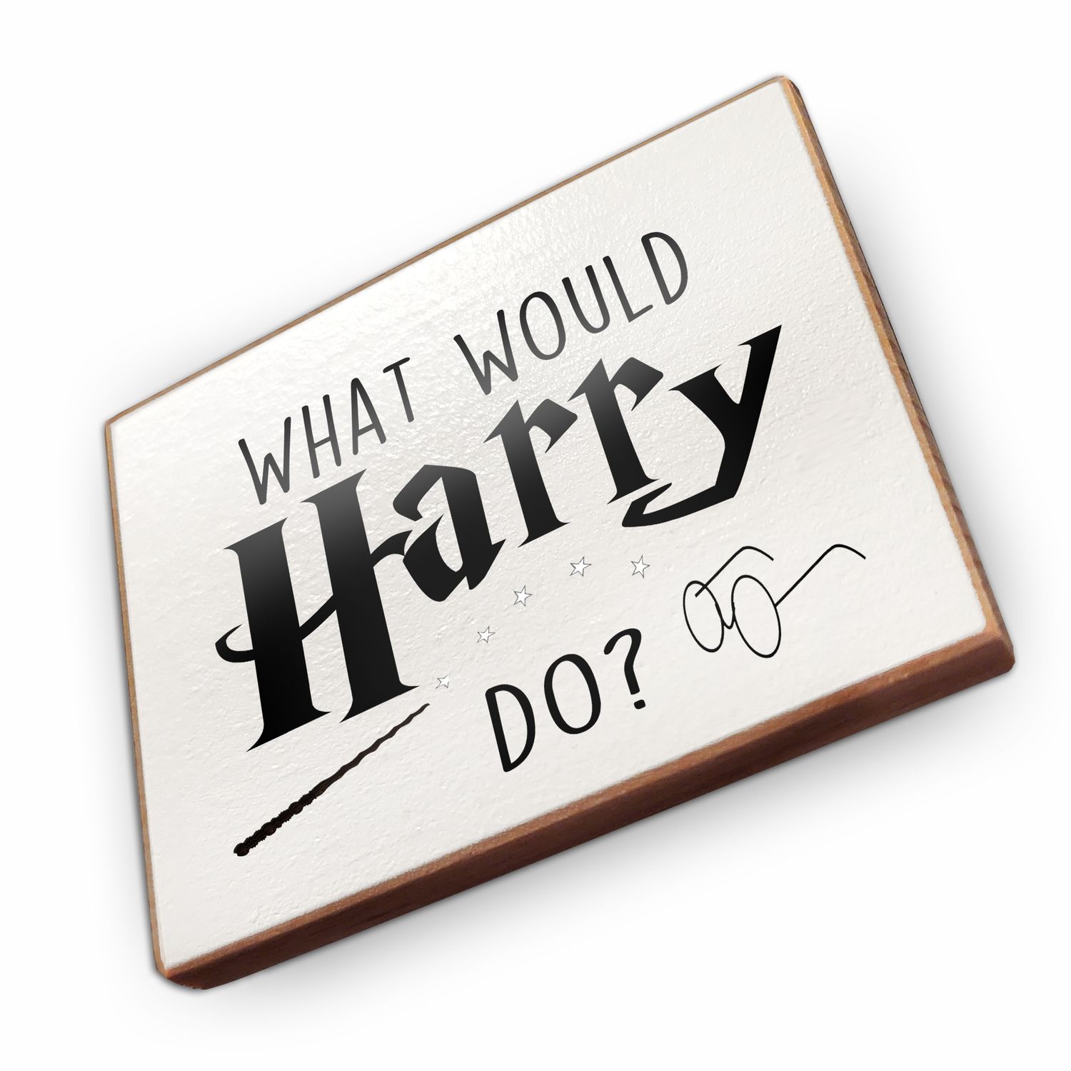 Kühlschrankmagnet aus Buchenholz - What would harry do