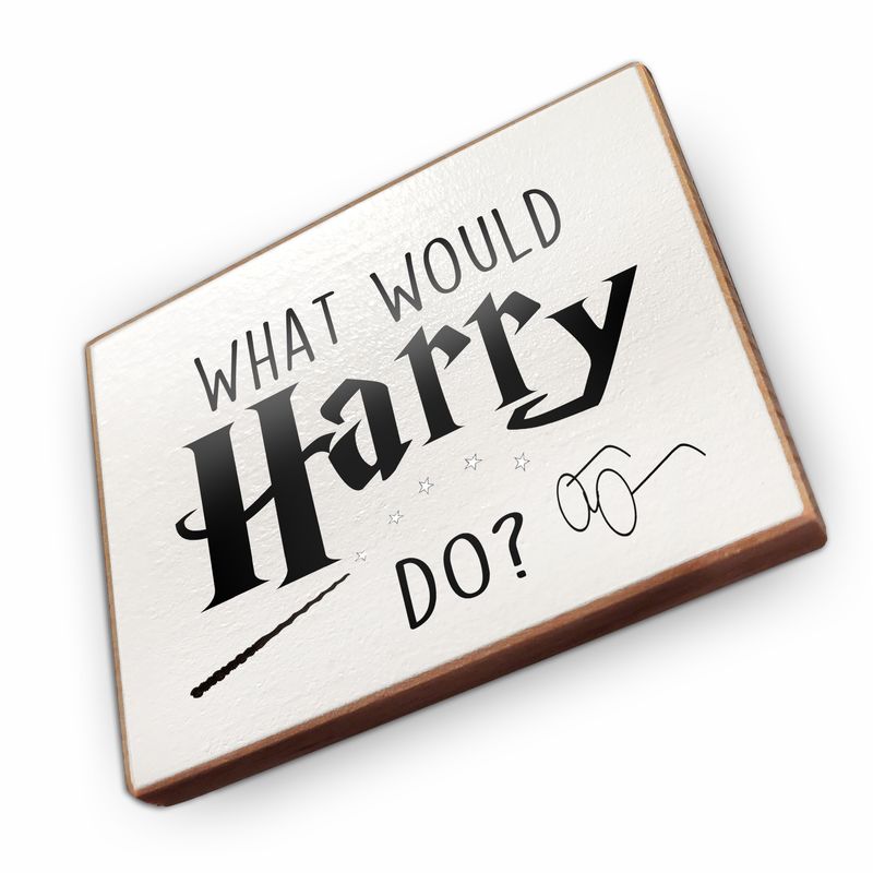 Kühlschrankmagnet aus Buchenholz - What would harry do