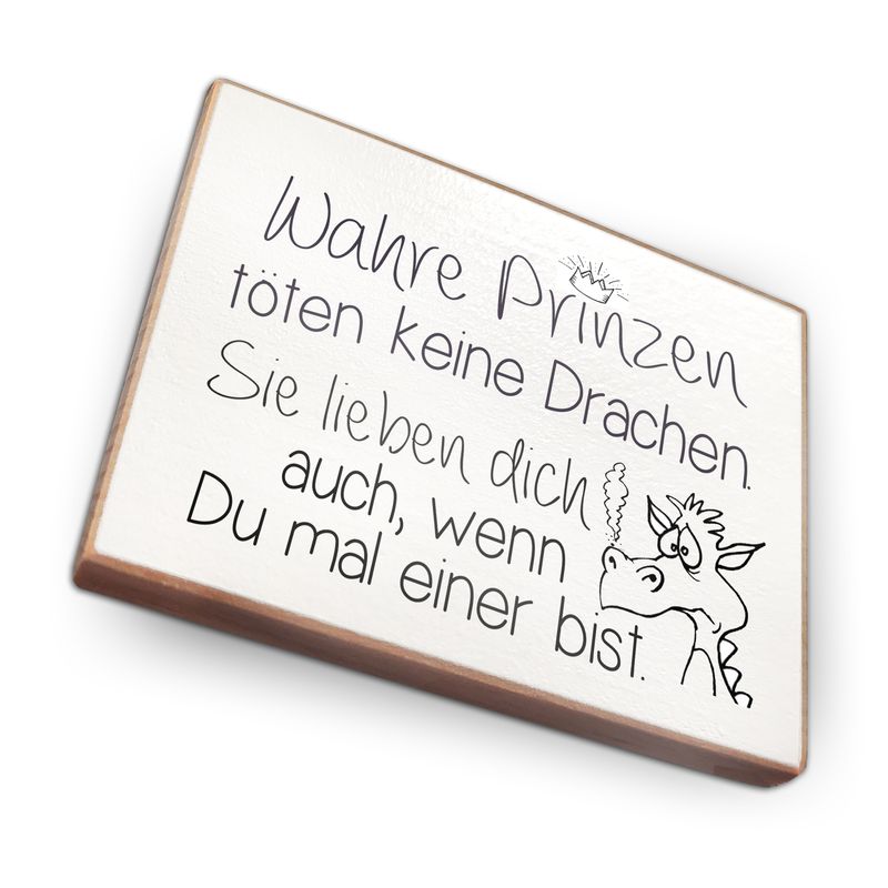 Kühlschrankmagnet aus Buchenholz - Wahre Prinzen