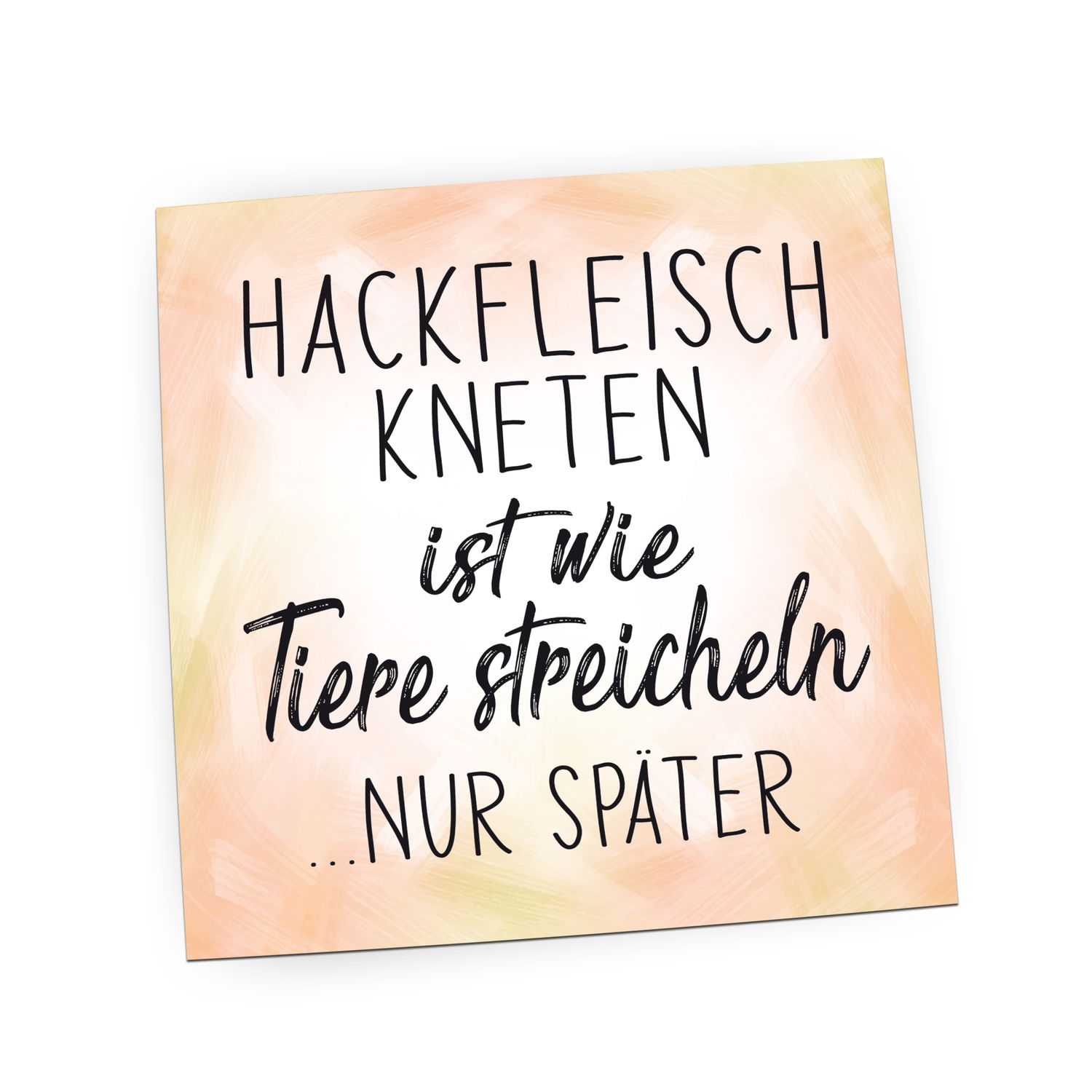 Folienmagnet Pin Hochglanz - Hackfleisch kneten ist wie Tiere streicheln