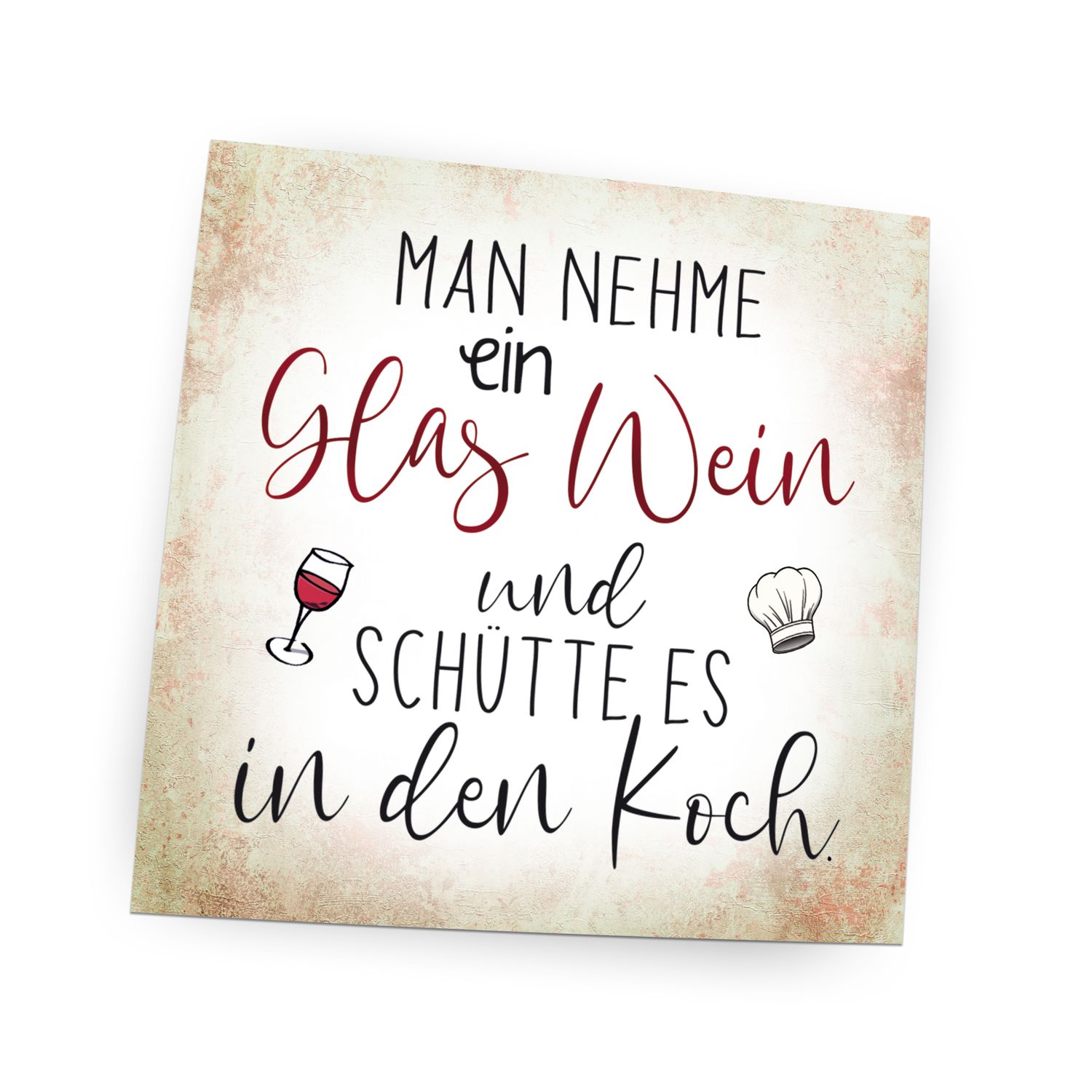 Folienmagnet Pin Hochglanz - Man nehme ein Glas Wein