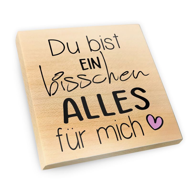 Magnet aus Ahornholz | Du bist ein bisschen Alles für mich