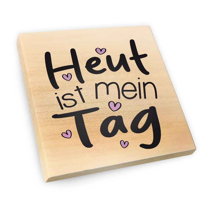 Kühlschrankmagnet aus Ahornholz | Heut ist mein Tag