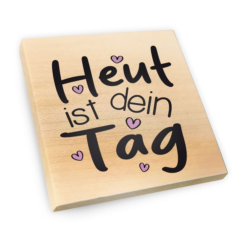 Kühlschrankmagnet aus Ahornholz | Heut ist dein Tag