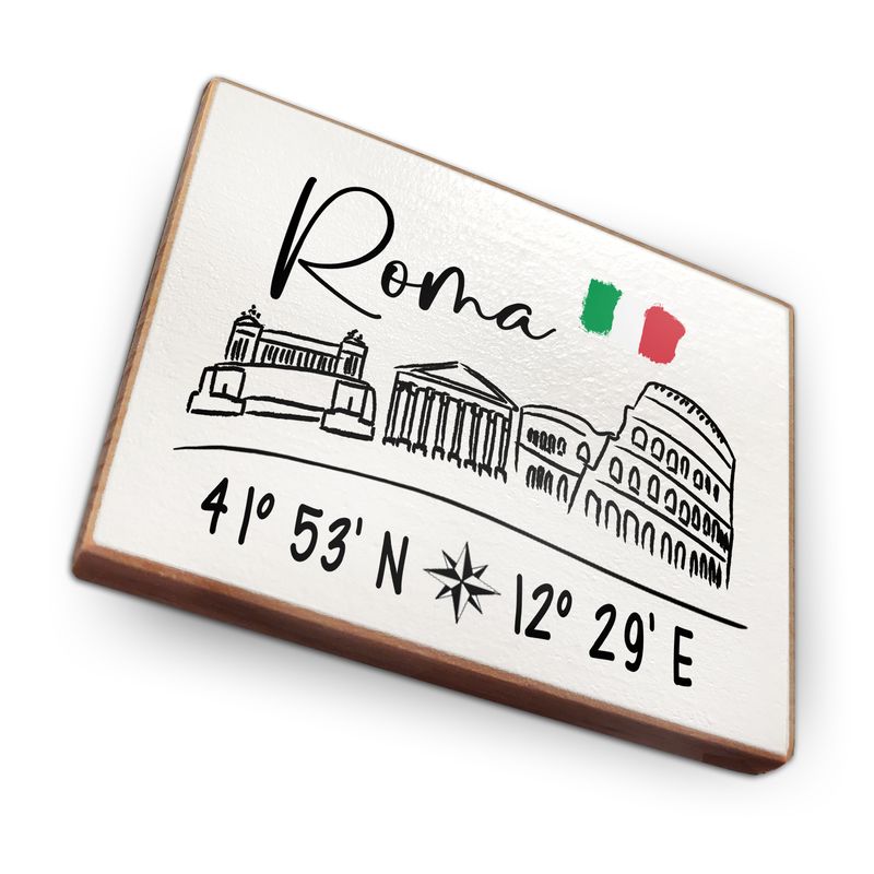 Kühlschrankmagnet aus Buchenholz - Roma