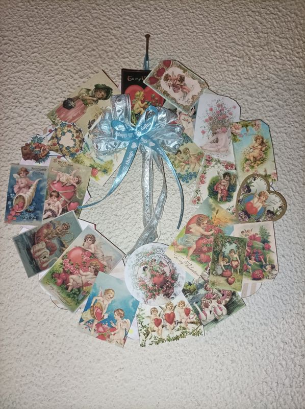 Wreathe couronne cartes vintage