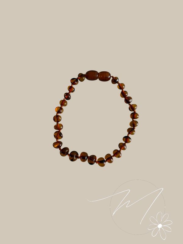 Amber barnsteen cognac armband gepolijst 16cm kind