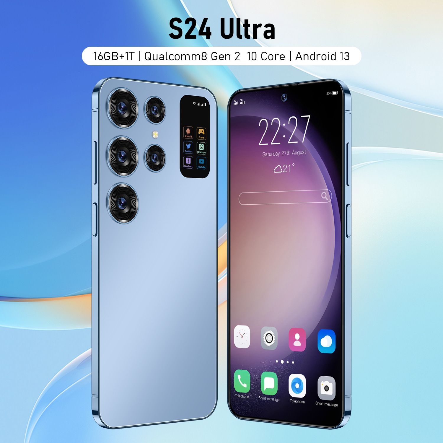 5G Mobile Phone 7.3 &quot;Large Screen S24ultra Cross-border Smartphone Manufacturers In Stock 16 1T