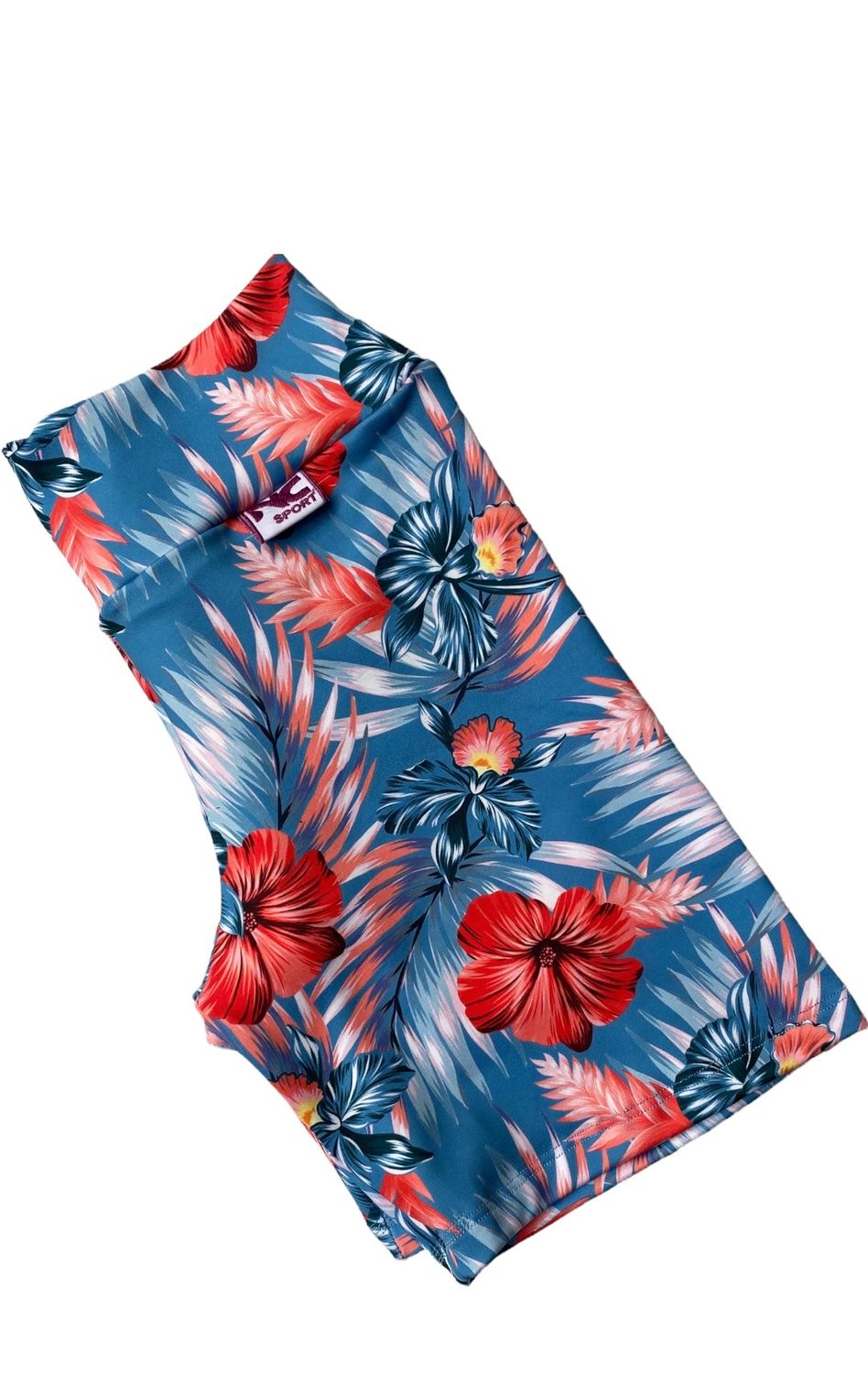 Biker Short Celeste con Flores