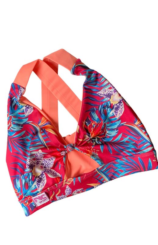 Amanda Top Flore rojo y Salmon