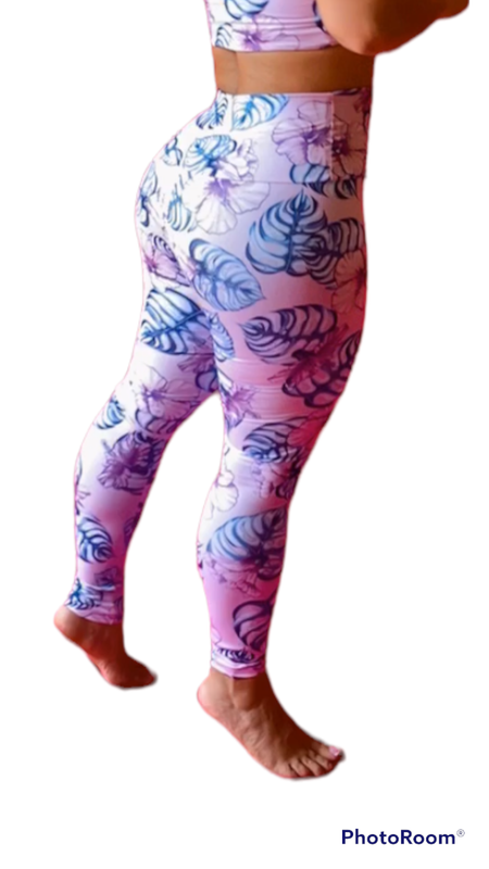 Legging Rosa con Hojas