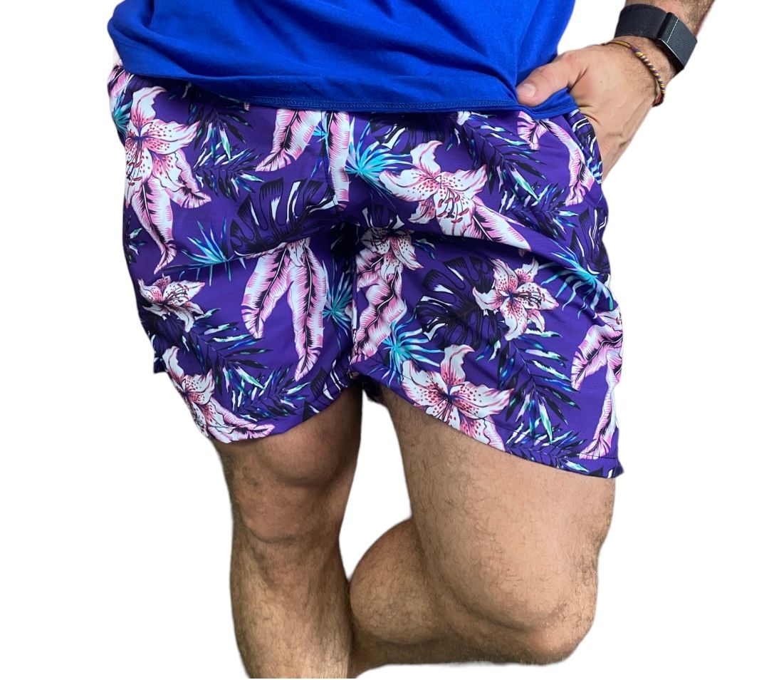 Pantaloneta Morada Tropical