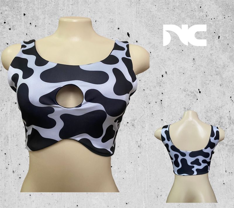 Top Ambar Reversible Vaca con Negro