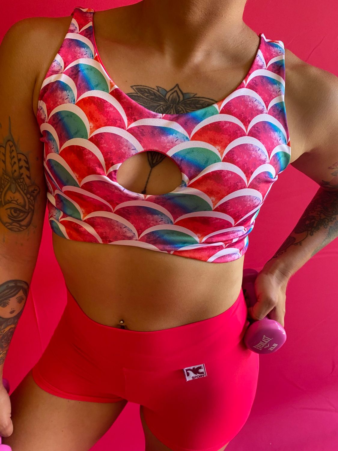 Top Ambar Sirena Neon con Fucia