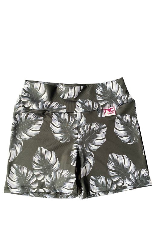 Short Hojas Negras y Blancas