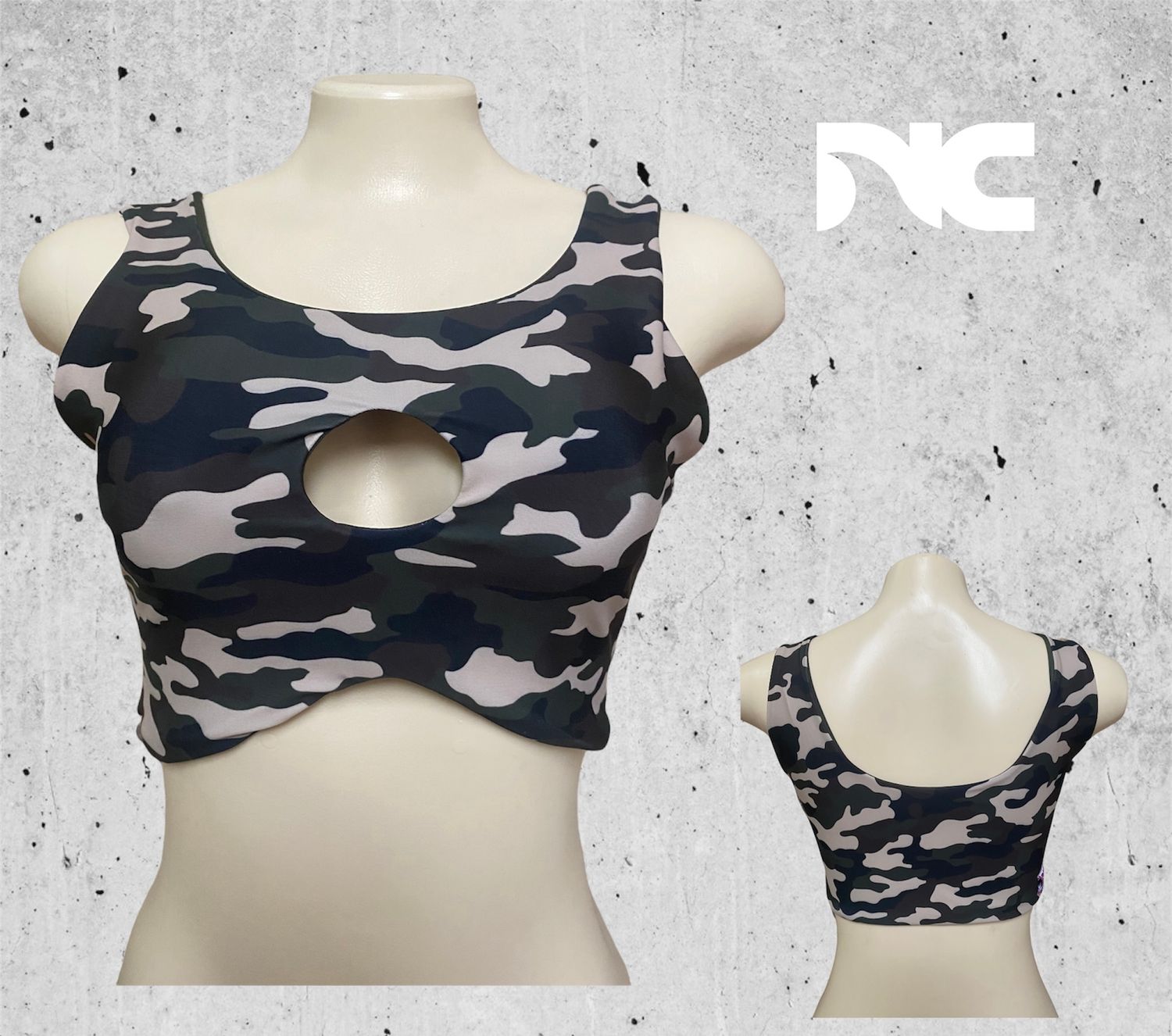 Top Ambar Reversible Militar con Verde